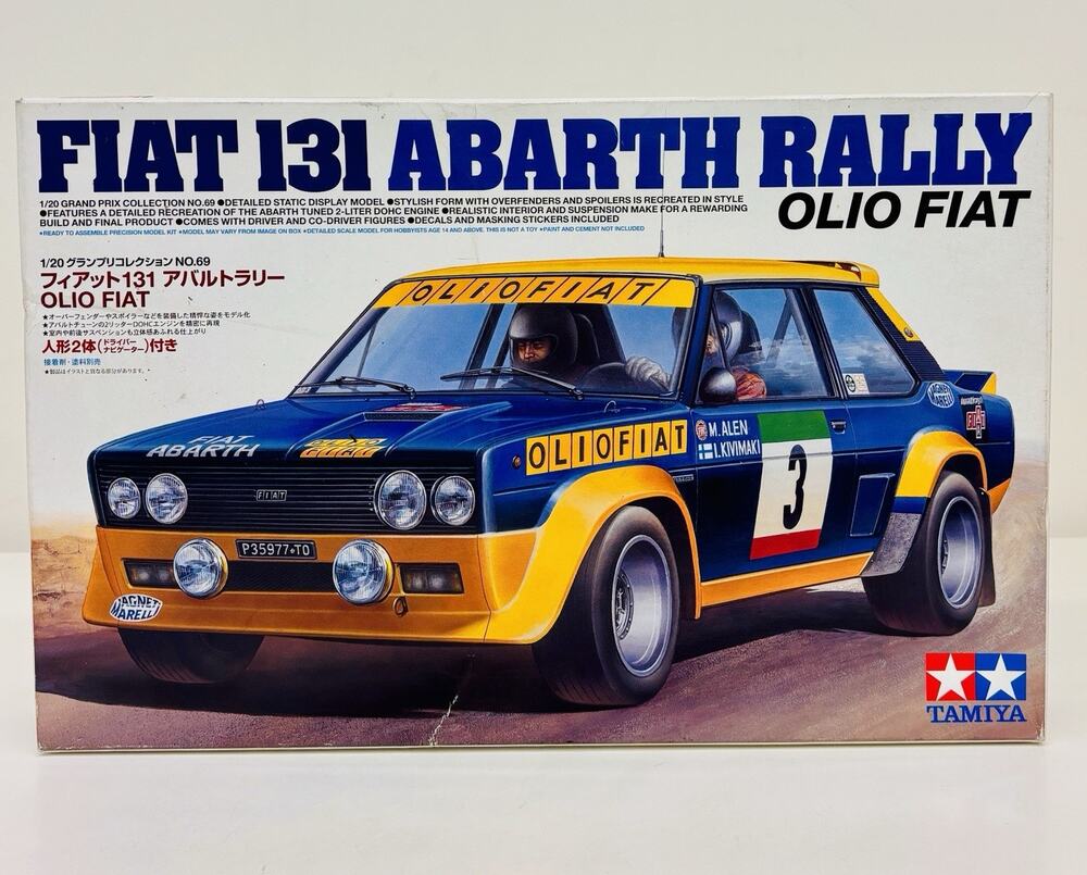Tamiya Olio Fiat 131 Abarth Rally 1:20 Plastic Model Kit 20069 New Open Box